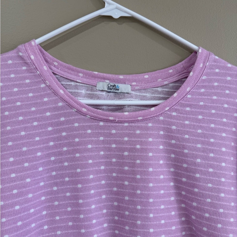 Lavender Pink Polka Dot Long Sleeve Top - Picture 4 of 7